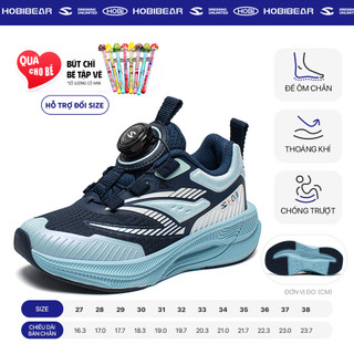 Giày thể thao trẻ em HOBIBEAR EK1039 xanh navy, giày chạy bộ bé trai có đế EVA TPR cao 4cm siêu nhẹ