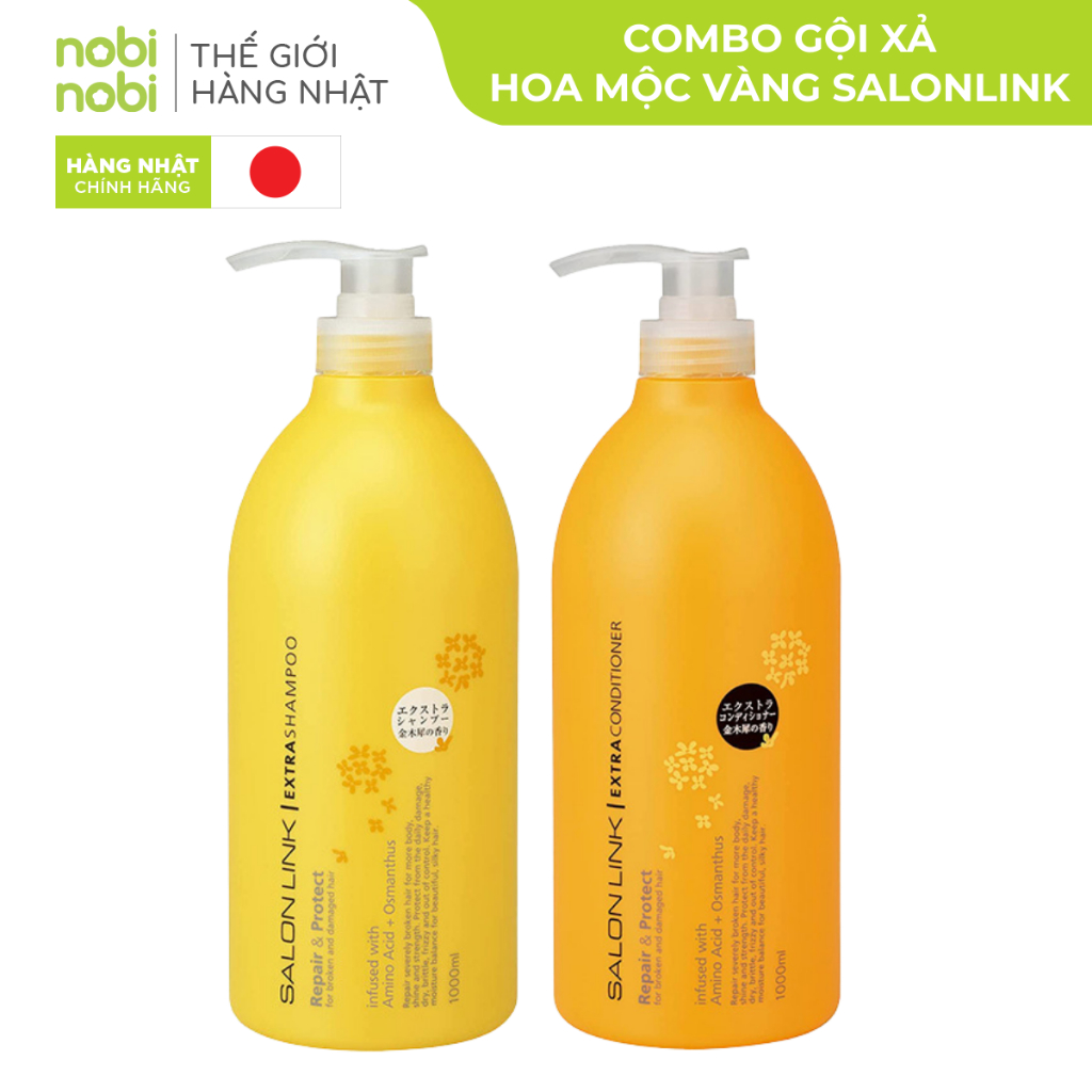 Dầu gội xả Kumano Salon Link hoa mộc vàng 1000ml