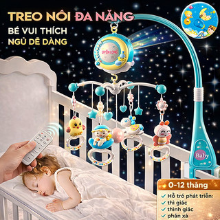 Treo Nôi Cũi Uyên Long Cho Bé Có Nhạc, Xoay 360°, Điều Khiển Từ Xa, Đèn Chiếu – Giúp Bé Ngủ Ngon