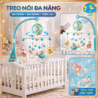 Treo Nôi Cũi Uyên Long Cho Bé Có Nhạc, Xoay 360°, Điều Khiển Từ Xa, Đèn Chiếu – Giúp Bé Ngủ Ngon