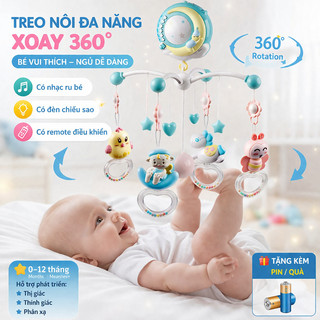 Treo Nôi Cũi Uyên Long Cho Bé Có Nhạc, Xoay 360°, Điều Khiển Từ Xa, Đèn Chiếu – Giúp Bé Ngủ Ngon