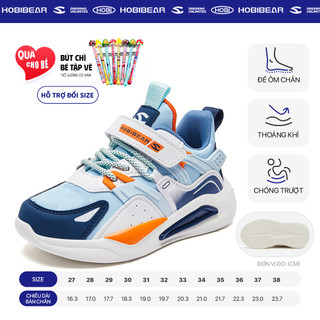 Giày thể thao trẻ em HOBIBEAR Sketch White EVA khóa dán xanh đế mềm chống trượt