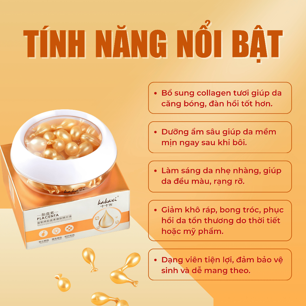 Viên Bôi Collagen Tươi Kakaxi Hộp 30 Viên | Dưỡng Da Căng Bóng, Hỗ Trợ Giảm Thâm Nám, Sáng Mịn