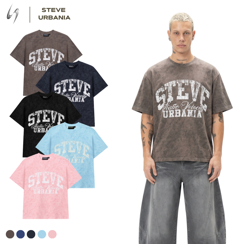 Áo Thun Local Brand STEVE URBANIA fom Boxy, áo phông chất liệu Cotton, Áo thun unisex vải Wash đã qua xử lý - AP04