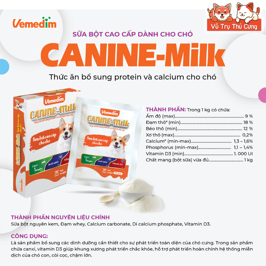 Sữa Canine Milk Cho Chó Gói 100g Cung Cấp Dinh Dưỡng Cho Chó