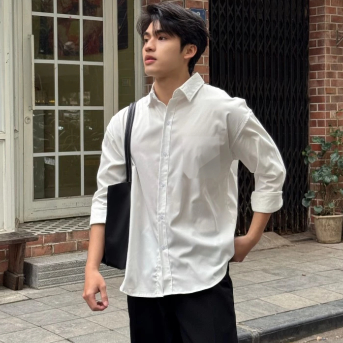 Áo Sơ Mi Nam Dài Tay Vải Kaki Cotton Mềm Mại Thời Trang Mặc Đi Chơi, Cafe Có Túi Áo Ngực Form Regular Fit Halley A24