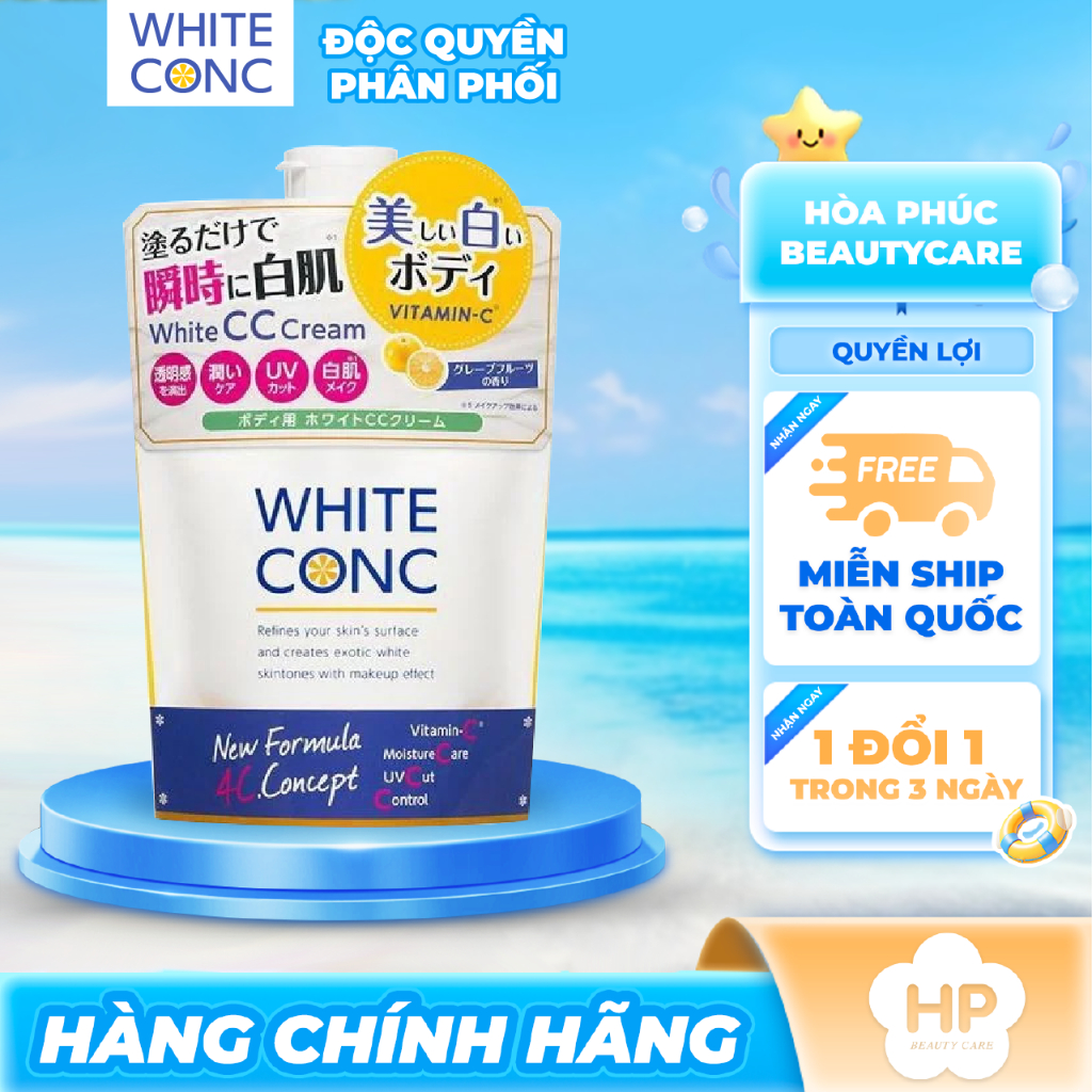 Kem Dưỡng Trắng Da Toàn Thân Ban Ngày White Conc White CC Cream CII (Bịch 200g)