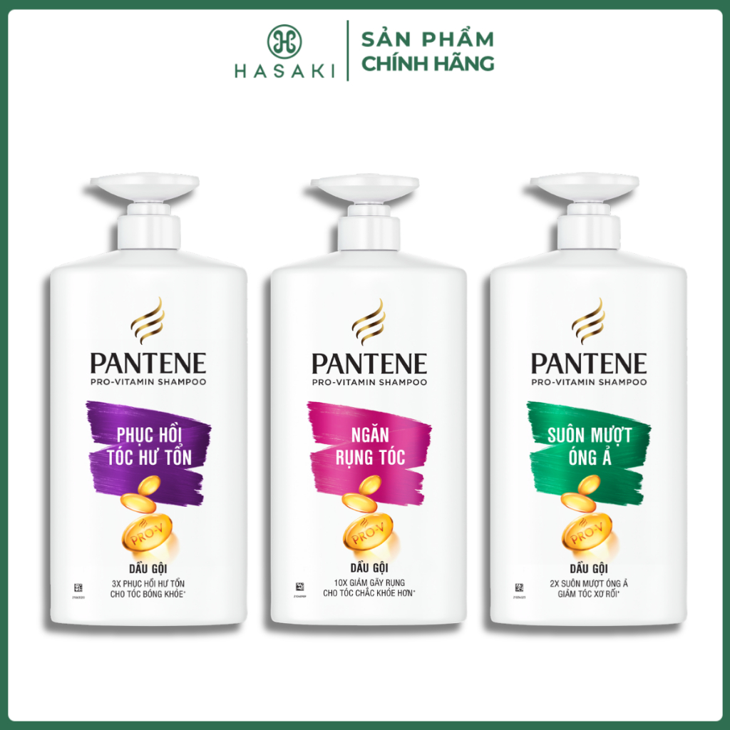 Dầu Gội Pantene Pro-Vitamin Ngăn Rụng Tóc, Phục Hồi Hư Tổn, Dưỡng Tóc Suôn Mượt 900ml Hasaki Chính Hãng