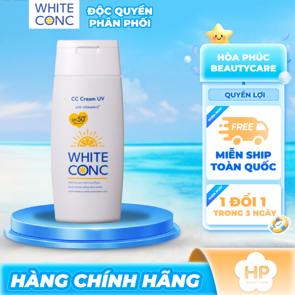 Kem Chống Nắng Nâng Tone Dưỡng Trắng Sáng Da White Conc White CC UV2 Cream (Tuýp 75g)