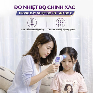 Nhiệt Kế Điện Tử Hồng Ngoại Đo Trán Cho Bé, Cảm Biến Thông Minh Đo Siêu Tốc 1s - Hàng Cao Cấp