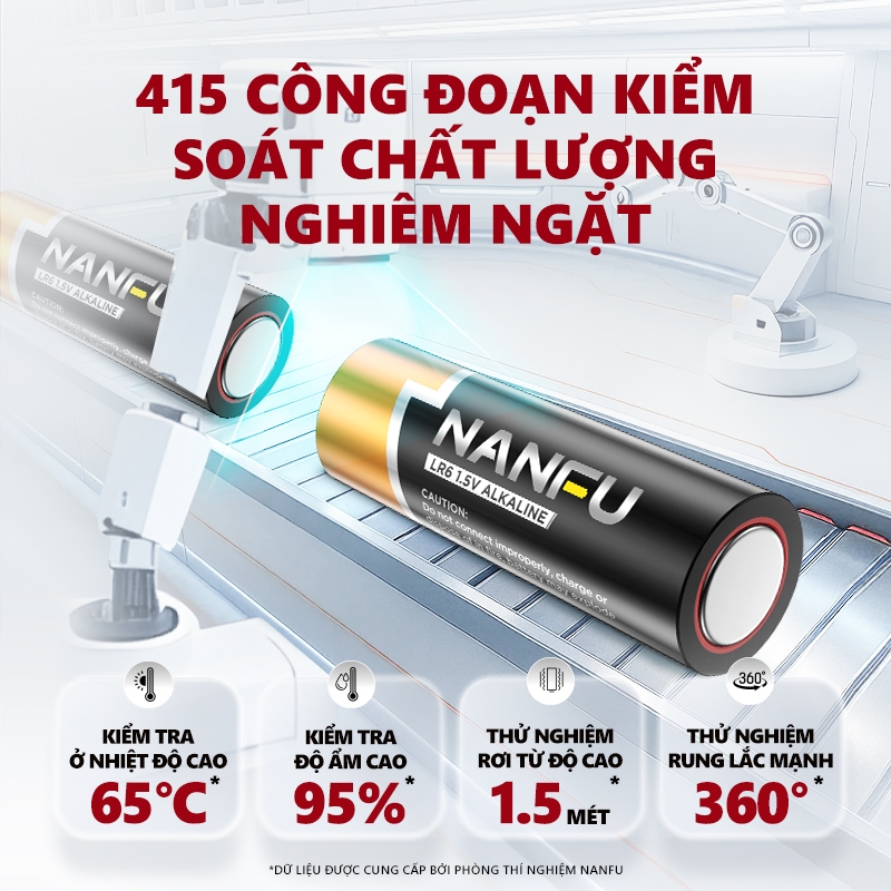 NANFU Pin Kiềm AA/AAA 1.5V Chinh Hang – Pin Alkaline G5 Vo Thép Khong Hg Cd Pb, Khong Chay Nuoc, HSD 12 Nam
