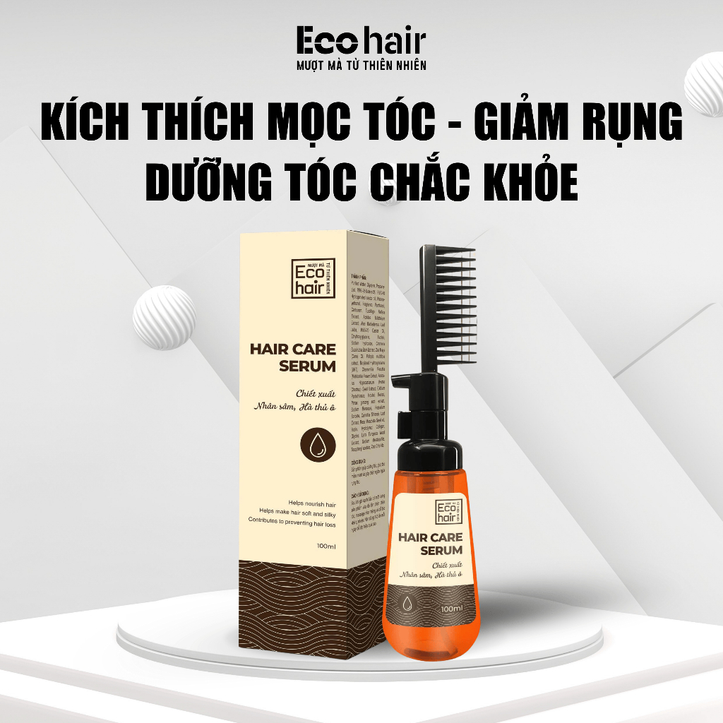Tinh Dầu Dưỡng Tóc Eco Hair 100ml Nhân Sâm Hà Thủ Ô – Giảm Gãy Rụng, Kích Thích Mọc Tóc, Dưỡng Tóc Mềm Mượt