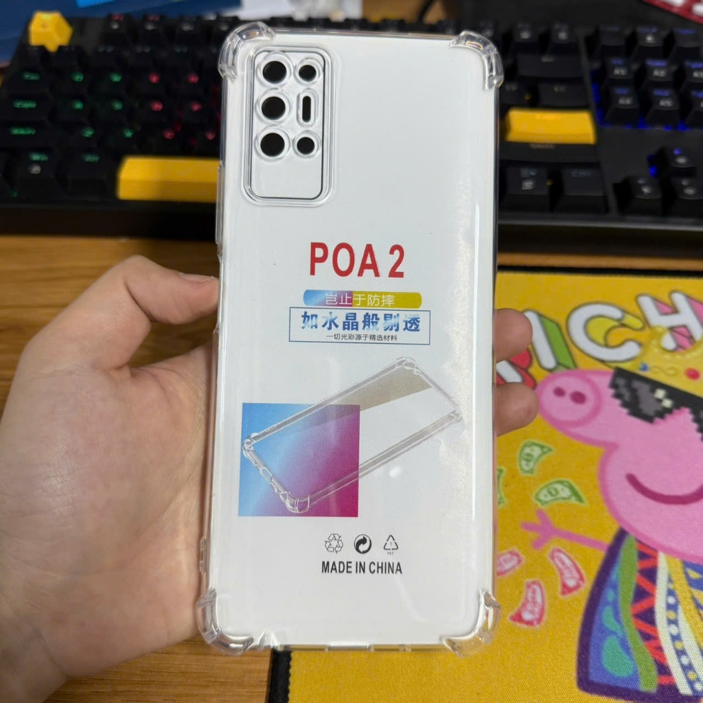 Ốp lưng Tecno Pova 2 trong suốt silicon bảo vệ cam điện thoại toàn diện Vỏ bao đt bibi