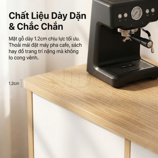 NIDO Tủ Đựng Đồ Tủ Búp Phê Gỗ 4 Ngăn Kéo Để Máy Pha Cafe Góc Chill Decor Phòng Khách Dày 1.2cm