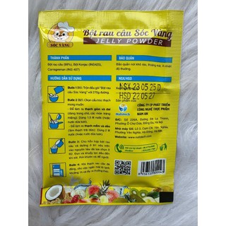 Bột Rau Câu Sóc Vàng 12g (Hộp 10 Gói) – Dẻo Giòn Trong Veo, Dễ Làm Thạch, Chè, Trà Sữa Mát Lạnh