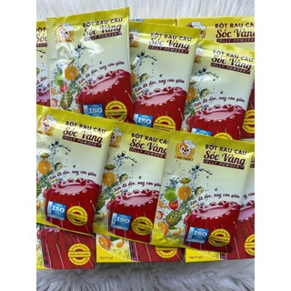Bột Rau Câu Sóc Vàng 12g (Hộp 10 Gói) – Dẻo Giòn Trong Veo, Dễ Làm Thạch, Chè, Trà Sữa Mát Lạnh