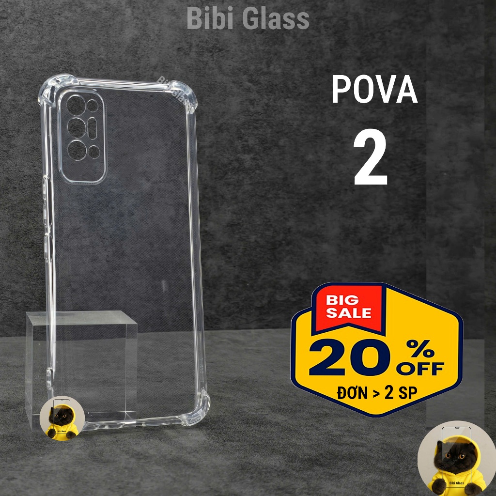 Ốp lưng Tecno Pova 2 trong suốt silicon bảo vệ cam điện thoại toàn diện Vỏ bao đt bibi