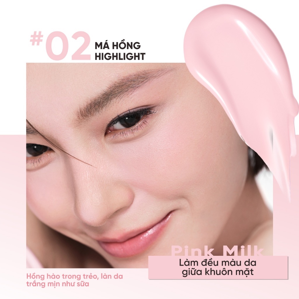 JUDYDOLL Má Hồng Kem Blush Lotion Bóng nhẹ Bắt sáng Triệt sắc Che quầng thâm 5g