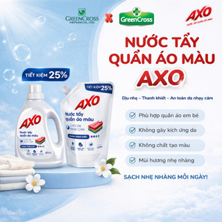 Thùng 8 Nước Tẩy Quần Áo Màu AXO 1200ml - Tẩy Mạnh, Không Mùi Khó Chịu, Tiết Kiệm