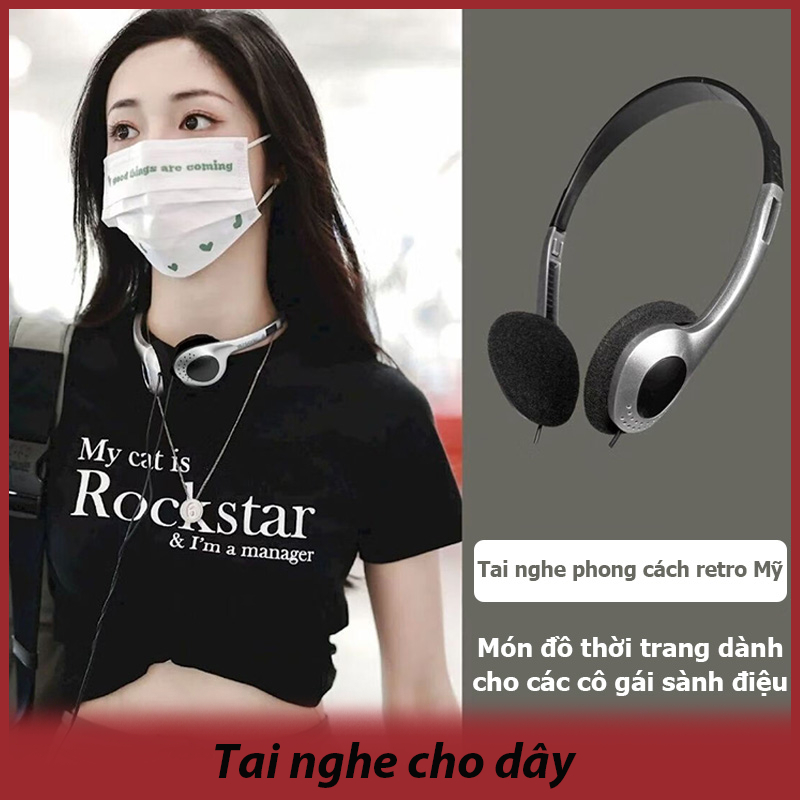 Tai nghe cho dây Cổ Điển Retro 80S CD MD WALKMAN MP3 Cổng 3.5 mm