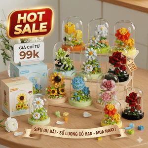 Mô Hình Hoa Lồng Kính 3D AndyTOY - Đèn Ngủ Trang Trí, Quà Tặng Sinh Nhật, Người Yêu Sáng Tạo