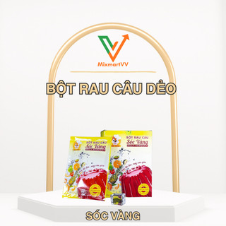 Bột rau câu dẻo Sóc Vàng hộp 10 gói 12gr Nguyên liệu pha chế trà sữa Topping trà sữa