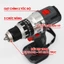 Máy Khoan Pin BOSSUN 21V M21B-ID1380BL 13mm Không Chổi Than Lực Siết 80Nm 3 Chức Năng Khoan Búa Bắt Vít