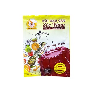Bột rau câu dẻo Sóc Vàng hộp 10 gói 12gr Nguyên liệu pha chế trà sữa Topping trà sữa