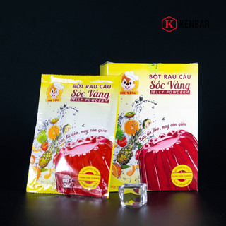 Bột rau câu dẻo Sóc Vàng hộp 10 gói 12gr Nguyên liệu pha chế trà sữa Topping trà sữa