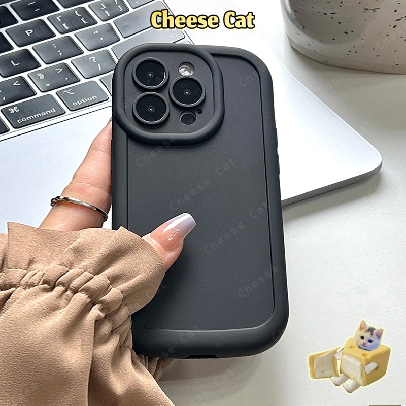 Màu Trơn Đơn Giản Silicon Bảo Vệ Ống Kính Trắng Ốp Lưng Điện Thoại iPhone 11 12 13 14 15 16 17 Pro Max Xs XR 7Plus