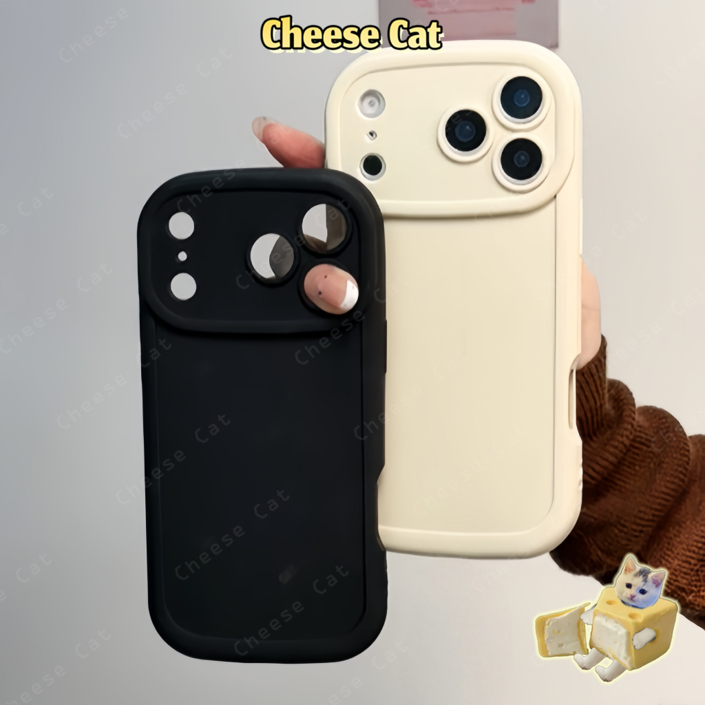 Màu Trơn Đơn Giản Silicon Bảo Vệ Ống Kính Trắng Ốp Lưng Điện Thoại iPhone 11 12 13 14 15 16 17 Pro Max Xs XR 7Plus