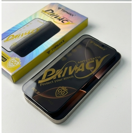 Kính Cường Lực IPhone Chống Nhìn Trộm TOPMIXX Privacy OG - Chống Tĩnh Điện, Chống Vân Tay Cao Cấp