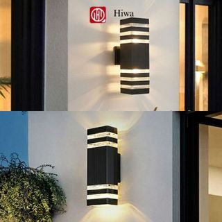 Đèn Tường Ngoài Trời HIWA Atimol: Vỏ Nhôm Kẻ Vạch Hiện Đại, 2 Đầu 3 Chế Độ Sáng, Chống Nước IP65