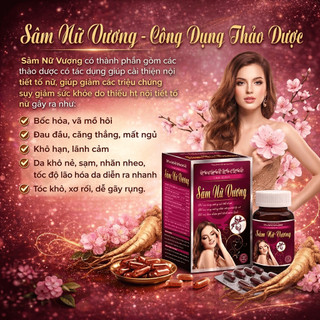 Viên Uống Sâm Nữ Vương Hộp 30 Viên – Hỗ Trợ Cân Bằng Nội Tiết, Giúp Da Tóc Khỏe, Giảm Khó Chịu