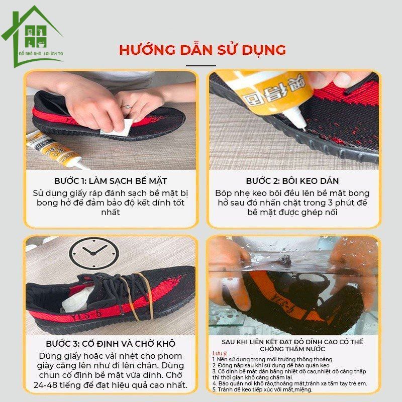 Keo dán giày dép đa năng chuyên dụng dính siêu chắc Shoes 2h tube 60ml, dán đế giày, túi xách.