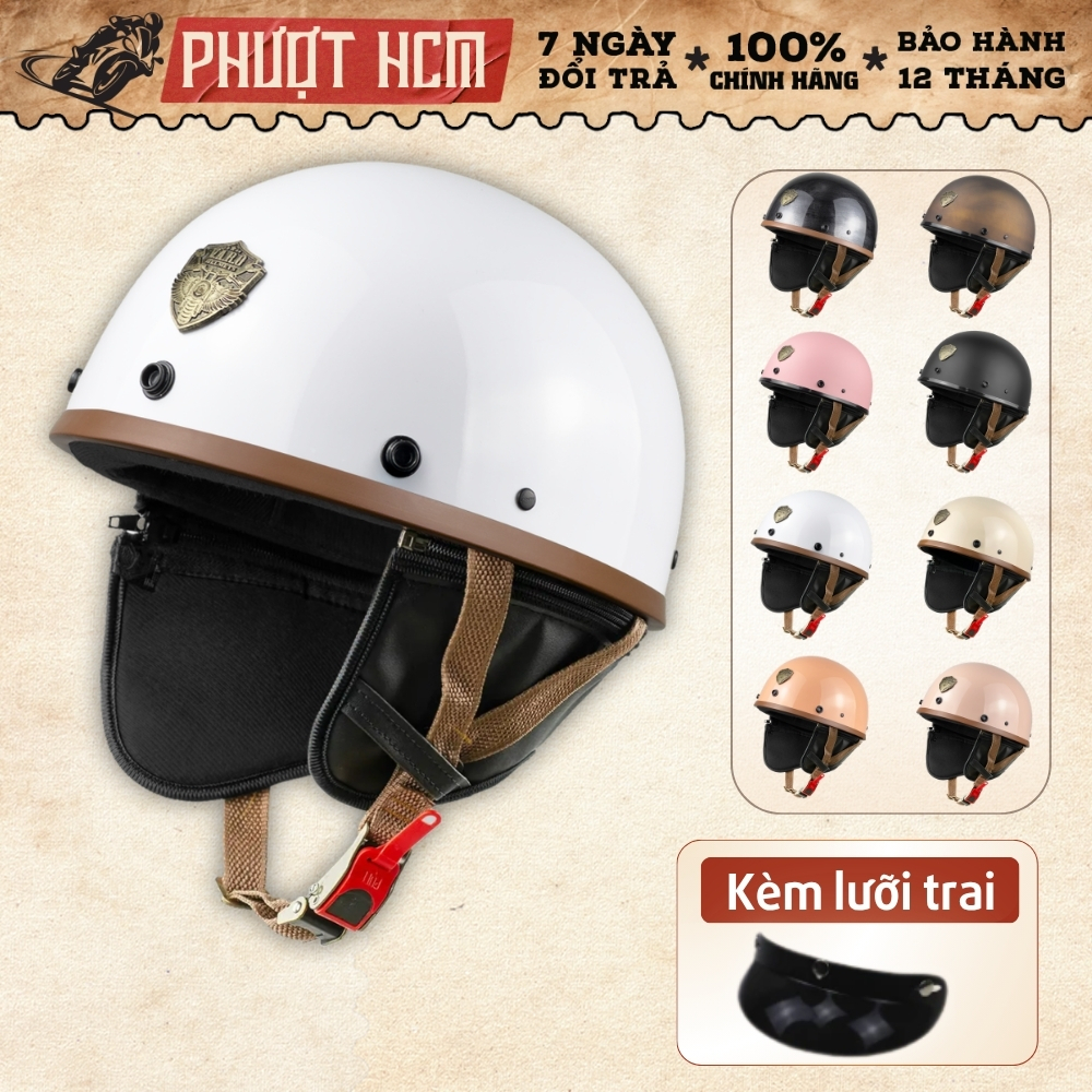 Nón Bảo Hiểm Varo helmets PUB nửa đầu - Đủ màu - [FREESHIP] - Bảo Hành 12 Tháng