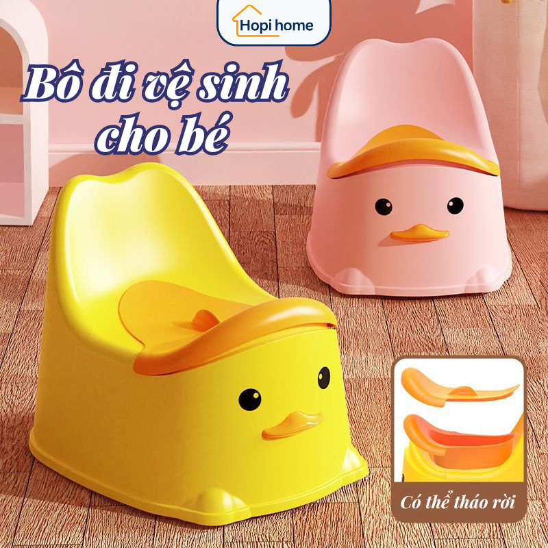 Bô Tập Đi Vệ Sinh Cho Bé Hình Vịt – Ghế Ngồi Vệ Sinh Trẻ Em Có Tay Vịnh, Tựa Lưng, Chống Trượt