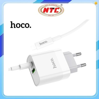 Bộ cốc 2 cổng kèm cáp sạc TypeC to LaiNing Hoco C80A cổng USB QC 3.0 và TypeC PD 20W (Trắng)