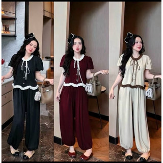 Set Bộ Nữ , Set Bộ Tăm Lông Thỏ Cổ Nhún Điệu