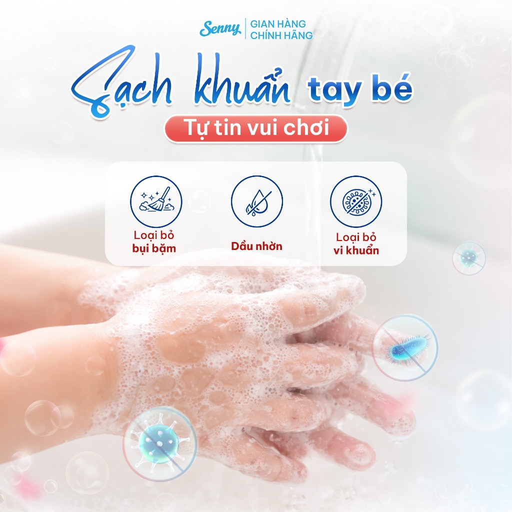 Nước Rửa Tay SENNY Hương Trái Cây Tự Nhiên Thơm Nhẹ Làm Sạch Khử Mùi Bảo Vệ Da Tay Trắng Mịn 500g