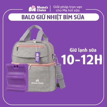 Balo Bỉm Sữa Giữ Nhiệt Mama’s Choice Đa Năng, Giữ Nhiệt Bình Sữa, Đựng Đồ Cho Mẹ Bé, Thiết Kế 2 Tầng, Chất Liệu Cao Cấp