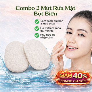 Combo 2 Mút Rửa Mặt Bọt Biển Tự Nhiên – Làm Sạch Sâu, Tạo Bọt Mịn, Dịu Nhẹ Cho Da Nhạy Cảm