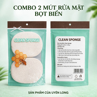Combo 2 Mút Rửa Mặt Bọt Biển Tự Nhiên – Làm Sạch Sâu, Tạo Bọt Mịn, Dịu Nhẹ Cho Da Nhạy Cảm