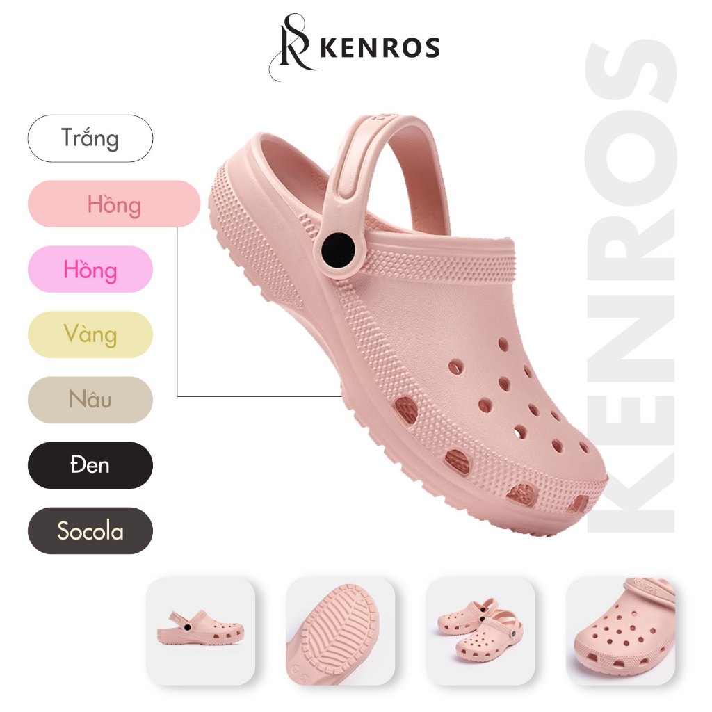 ( Tặng Charm Ngẫu Nhiên ) Dép Sục Basic Nam Nữ Đế Cao 3cm - Dép Bánh Mì Đúc Nguyên Khối Siêu Nhẹ, Chống Trơn Trượt