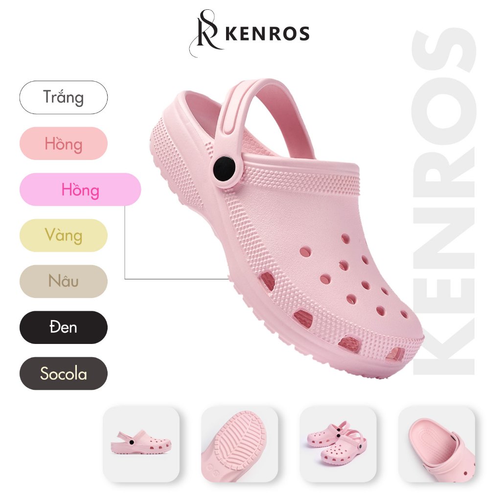 ( Tặng Charm Ngẫu Nhiên ) Dép Sục Basic Nam Nữ Đế Cao 3cm - Dép Bánh Mì Đúc Nguyên Khối Siêu Nhẹ, Chống Trơn Trượt