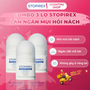 Combo 3 Lọ Lăn Khử Mùi STOPIREX 30ml Giúp Kháng Khuẩn, Ngăn Tiết Mồ Hôi, Khử Mùi Cơ Thể Cho Nam,Nữ