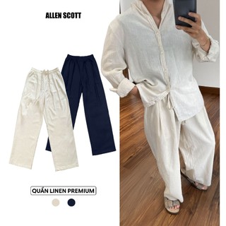 Quần Đũi Linen Dài Ống Rộng Suông cao cấp Nam thông thường Menswear Pants