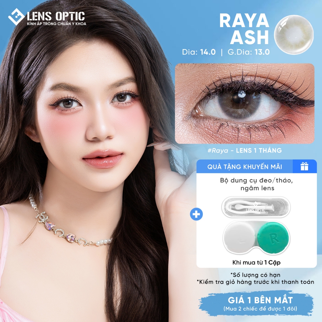 Kính Áp Tròng LENS OPTIC Màu Xám ColourVUE RAYA ASH GRAY Dùng 1 Tháng ...