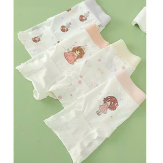 [S08 Su lụa kháng khuẩn 10A] Combo 4 quần chíp bé gái, quần lót cho bé chất liệu su lụa cao cấp họa tiết công chúa