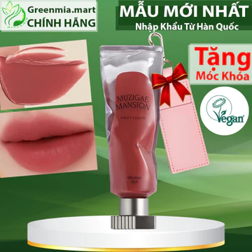 [TẶNG MÓC KHÓA] Son Muzigae Mansion Objet Liquid 004 Affection Hồng Đất ánh Đỏ Son Hữu Cơ Thuần Chay CHÍNH HÃNG